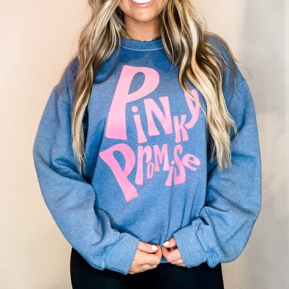 Tops - NWT Pinky Promise Sweatshirt in Washed Blue